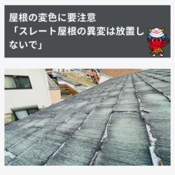 屋根の変色に要注意「スレート屋根の異変は放置しないで」