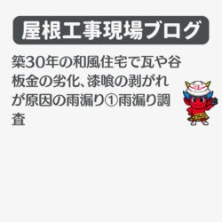 築30年の和風住宅で瓦や谷板金の劣化、漆喰の剥がれが原因の雨漏り①雨漏り調査