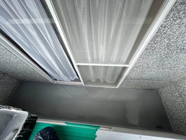 ベランダ　ウレタン防水工事　施工完了