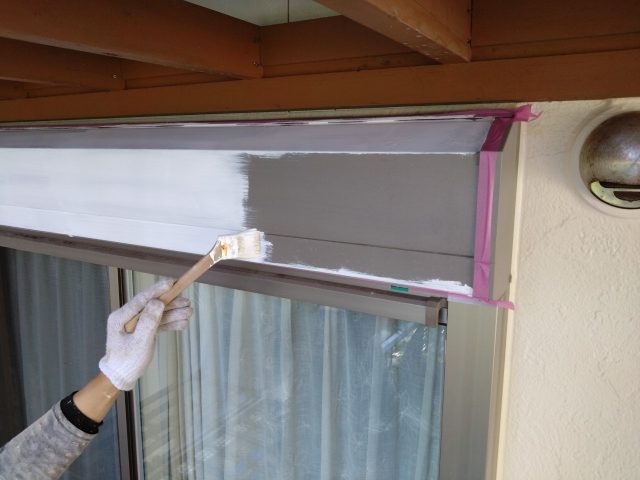 外壁塗装工事　錆止め塗布