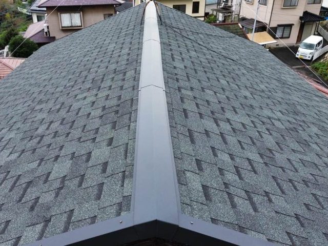 屋根カバー工法　板金工事完了