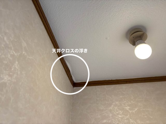 天井クロス　浮き
