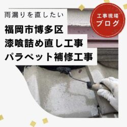福岡市博多区にある店舗兼住宅の屋根修繕工事｜漆喰の詰め増しとパラペットのクラック補修で雨漏りリスクを解消！