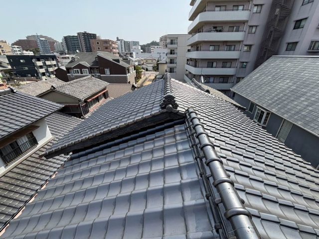 瓦屋根部分補修工事 漆喰詰め増し工事 施工完了写真