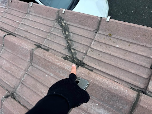 コーキング補修跡　劣化