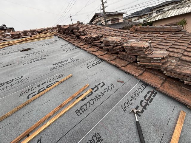 防水シート敷設