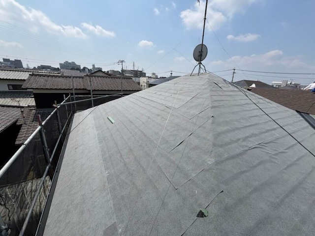 屋根カバー工法 防水シート張り 住みたかルーフ