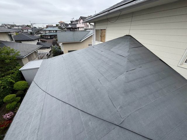 屋根カバー工法 防水シート敷設
