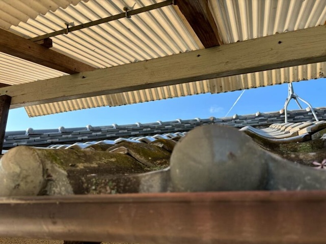 テラス屋根　波板　劣化　