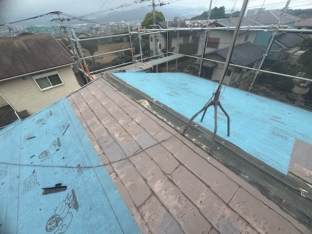 屋根カバー工法 防水シート敷設