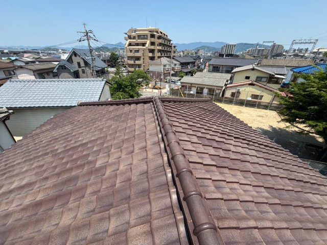 屋根葺き直し工事　施工完了写真　住みたかルーフ