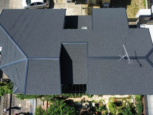 糟屋郡久山町　屋根カバー工法　施工完了写真　住みたかルーフ