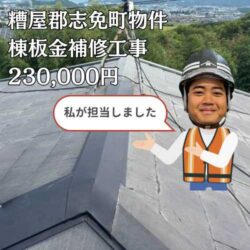 糟屋郡志免町｜強風で屋根材が飛散！棟板金補修工事をご紹介