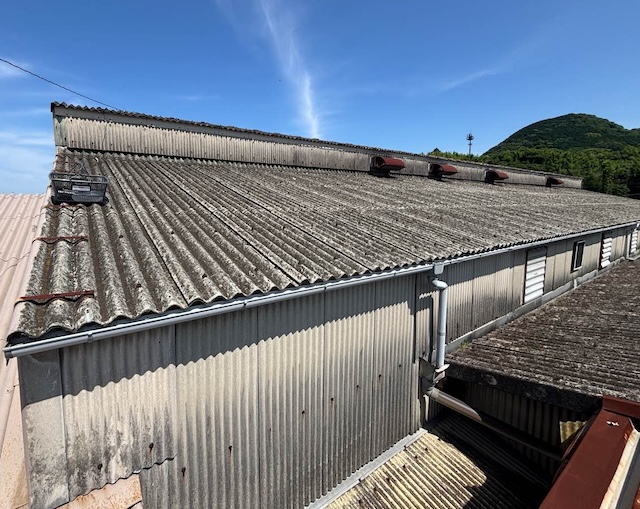 糟屋郡志免町　倉庫　雨漏り　屋根調査　住みたかルーフ