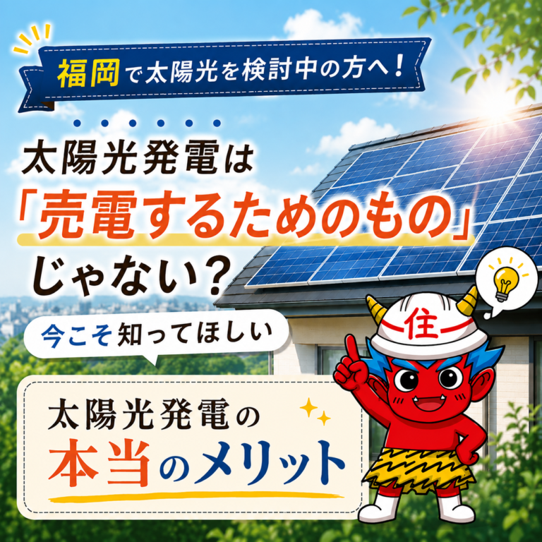 【福岡】太陽光発電は「売電するためのもの」じゃない？今こそ 知ってほしい太陽光発電本当のメリット