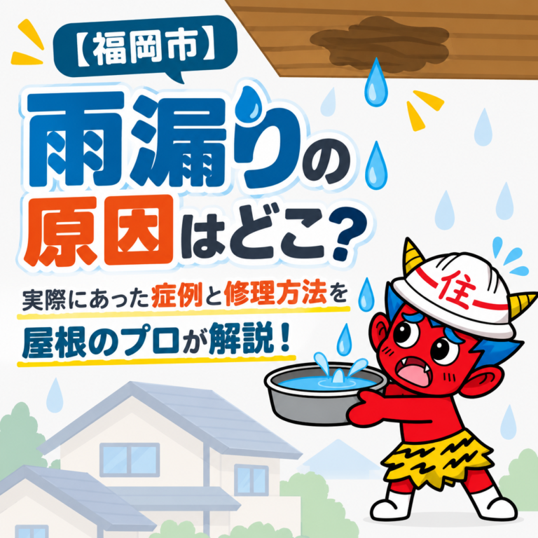【福岡市】雨漏りの原因はどこ？実際にあった症例と修理方法、費用を屋根のプロが解説！