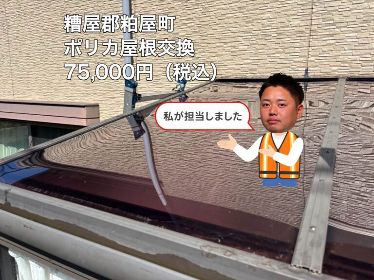 糟屋郡粕屋町｜ポリカ屋根交換・外壁補修で安心の物干し場へ
